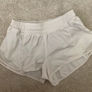 White lululemon shorts 2”